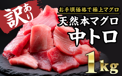 【訳あり】天然本マグロ 中とろ 大満足1kg CH-65三重県尾鷲市25000魚介・海産物鮮魚