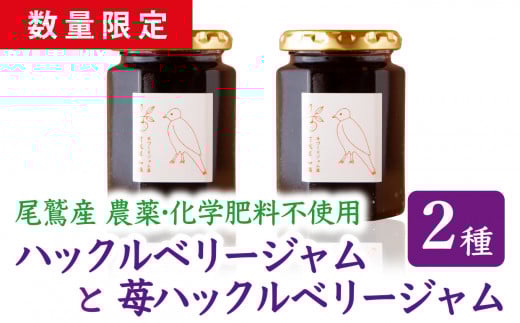【 数量 限定 】 尾鷲産 農薬 化学肥料 不使用 ハックルベリー と 苺 ハックルベリー の ジャム 2本 の セット ギフト 贈り物 保存料 着色料 不使用 パン によく合う こだわり 日用品 KA-42三