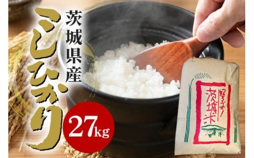 【令和6年産】石岡市産コシヒカリ 27kg 限定30袋 精米 米 お米 こしひかり 白米 こめ コシヒカリ ブランド米 取り寄せ 特産 ごはん ご飯 コメ お取り寄せ ギフト 贈り物 お弁当 弁当 おにぎり