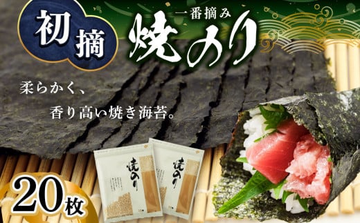 生産者の自信作 ! 初摘み 焼き海苔 20枚 | 魚貝類 海産物 海の幸 海苔 のり 焼海苔 熊本県 玉名市熊本県玉名市8000魚介・海産物のり・海藻