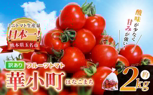 訳あり フルーツトマト 華小町 はなこまち 2kg | 野菜 やさい トマト ミニトマト プチトマト ミディトマト 中玉 小玉 中粒 小粒 大小混合 玉名 熊本 とまと熊本県玉名市9000野菜・きのこトマト