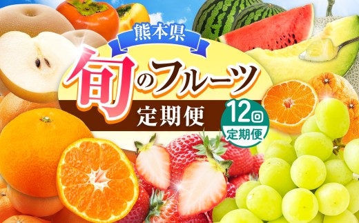 【定期便12回】旬のフルーツ 定期便 年12回 | みかん いちご 河内晩柑 すいか メロン シャインマスカット 梨 柿 温州みかん フルーツ 果物 定期便 熊本県 玉名市熊本県玉名市197000果物・フル