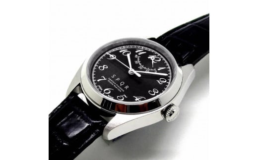 <腕時計 機械式>SPQR Ventuno pr-nc(ブラック) 【バンド】レザー(ブラック・赤ステッチ)【腕時計 時計 ブランド SPQR スポール メンズ レディース 男女兼用 ギフト プレゼント 贈り物 ブラ