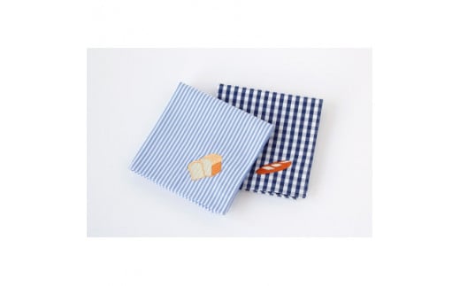 H TOKYO パン刺繍入りハンカチ2枚セット【世田谷みやげ】ハンカチ 高品質 職人 刺繍 雑貨 日用品 ハンドタオル タオル パン セット ギフト プレゼント 贈り物東京都世田谷区11000雑貨・日用