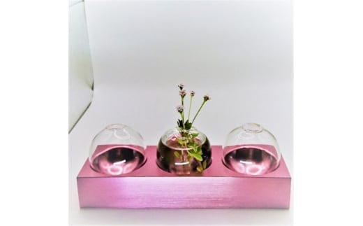 アルミ一輪挿し(三連)ピンク おしゃれ お花 フラワーベース 花瓶 シンプル 4色展開大阪府河内長野市70000衣類・装飾品・工芸品その他 装飾品・工芸品