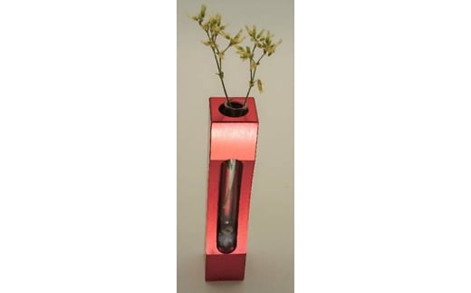 アルミ一輪挿し クボミ レッド おしゃれ お花 フラワーベース 花瓶 シンプル 4色展開大阪府河内長野市27000衣類・装飾品・工芸品その他 装飾品・工芸品