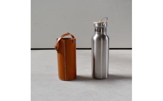 Teha’amana Bottle+Bottle Cover ステンレスボトル+革のボトルセット ブラウン テハマナ 革 皮 雑貨 おしゃれ ボトルカバー レザー 本革 ドリンク こだわりの逸品 地域特産品 ギフト 自分用 人気 お