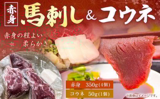 馬刺し (赤身の程よい柔らかさ) 350g (4個) コウネ50g (1個)熊本県西原村35000肉ジビエ