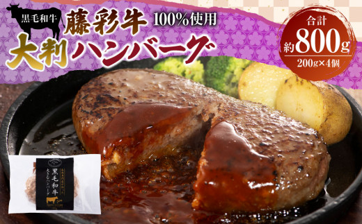 フジチク 藤彩牛 大判ハンバーグ 合計800g熊本県西原村14000肉牛肉
