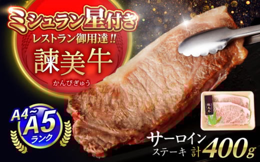 【特Aのブランド米で育てた】諫美牛 サーロインステーキ 400g(200g×2) / 牛肉 ぎゅうにく 和牛 肉 焼肉 国産 さーろいんすてーき サーロイン さーろいん ステーキ すてーき / 諫早市 / 株式会社