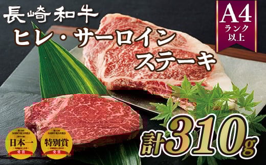 B293p 長崎和牛ヒレ・サーロインステーキ長崎県佐世保市22000肉牛肉