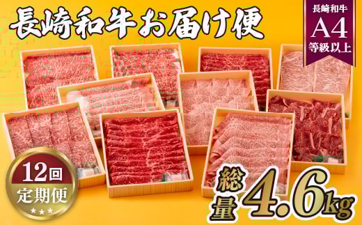 B157p 《定期便》長崎和牛お届け便(12回)長崎県佐世保市216500肉牛肉