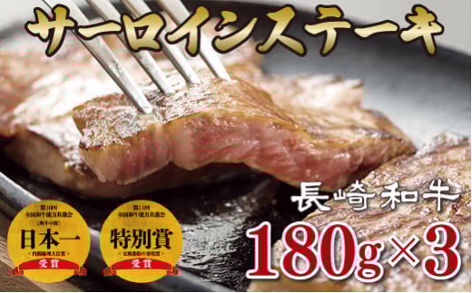 B195p 長崎和牛サーロインステーキ(3枚)長崎県佐世保市32500肉牛肉