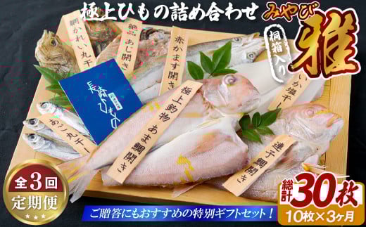 A253p 《定期便》極上ひもの「雅」 津田水産【3回お届け】長崎県佐世保市65000魚介・海産物干物