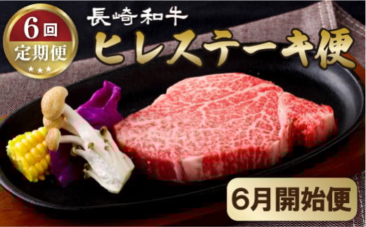B253p 《定期便》長崎和牛ヒレステーキ便(6回)【6月開始】長崎県佐世保市195000肉牛肉