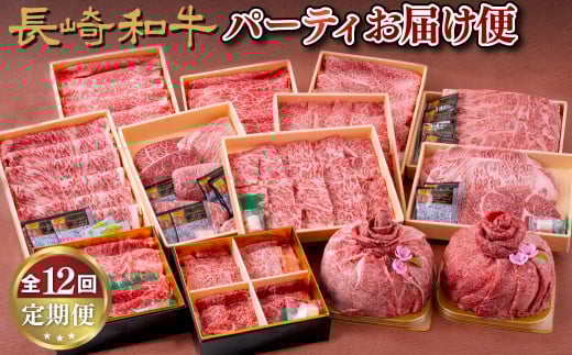 B246p 《定期便》長崎和牛パーティお届け便(12回)長崎県佐世保市541000肉牛肉