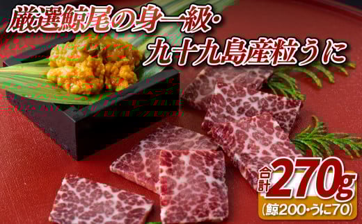 A437 〈中島鯨商店〉厳選鯨尾の身一級・九十九島産粒うに長崎県佐世保市42000魚介・海産物貝類