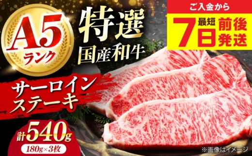 【年内発送】【スピード発送】 和牛 国産和牛特上サーロインステーキ 180g×3枚 肉 お肉 国産 和牛 牛肉 ステーキ 冷凍 サーロイン サーロインステーキ 肉 お肉 国産 和牛 牛肉 ステーキ 冷