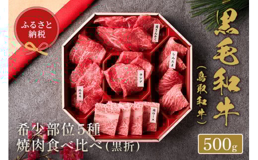 【和牛セレブ】鳥取和牛5種焼肉食比べ 500g鳥取県米子市40000肉牛肉