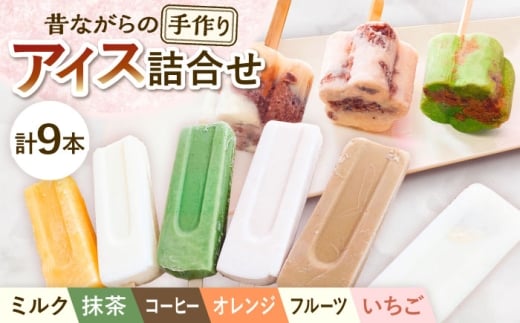 【手作りアイス】 全9種類 アイスまんじゅう アイスキャンディー 詰め合わせ 食べ比べ 9本入り 無香料 無着色 多治見市 / エイシン あずき 餡 ミルク いちご 抹茶 フルーツ オレンジ コーヒ