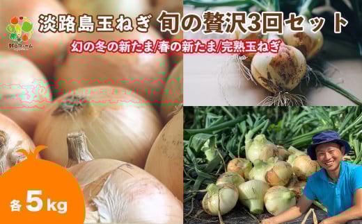 【全3回定期便】淡路島たまねぎ5kg 旬の贅沢セット!【2・5・7月発送】兵庫県南あわじ市25000野菜・きのこ玉ねぎ・ねぎ