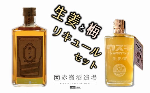 臼杵産原料使用!リキュール「ウスキショウガシュ」&「果ノ滴 梅」セット大分県臼杵市10000酒・アルコールウイスキー・洋酒・リキュール