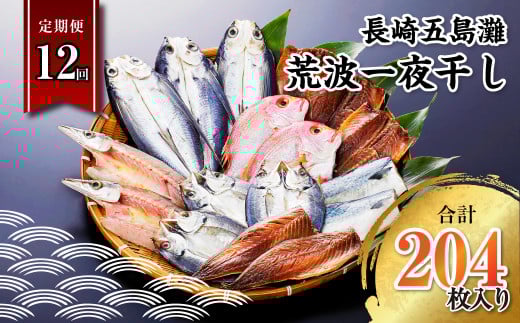 【全12回定期便】長崎五島灘荒波一夜干し 合計17枚 干物 ひもの 海鮮 魚介 海の幸 秘伝の一品 山道水産長崎県長崎市185000魚介・海産物干物