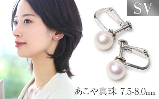 【7営業日以内に発送】あこや真珠 7.5-8.0mm イヤリング シルバー925 パール ジュエリー アクセサリー長崎県長崎市36000衣類・装飾品・工芸品アクセサリー