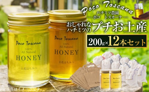 おしゃれなハチミツのプチお土産 200g瓶×12本セット 合計2.4kg / 蜂蜜 はちみつ 非加熱 国産 非常食 長期保存 長崎県 長崎市長崎県長崎市72000鍋セット・総菜・加工食品ジャム・はちみつ