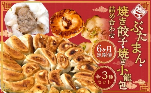 【全6回定期便】【詰め合わせ】ぶたまん20個×焼餃子10個×焼小籠包8個 / 中華 点心 惣菜 豚まん ギョーザ セット 詰め合わせ 長崎土産 長崎県 長崎市長崎県長崎市87000鍋セット・総菜・加工