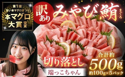 【訳あり】みやび鮪 切り落とし 端っこちゃん 計約500g(約100g×5) 5〜6人前 / マグロ 鮪 トロ 本鮪 本マグロ 本まぐろ 冷凍まぐろ 冷凍鮪 まぐろ 赤身 トロ 鮪赤身 鮪トロ 国産鮪 国産まぐろ