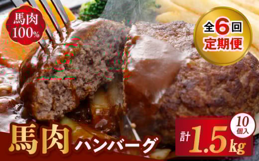 T1-1337_6 【定期便6回】 桜屋 馬肉ハンバーグ150g×10個熊本県宇土市84000肉加工肉(ハム・ソーセージ等)