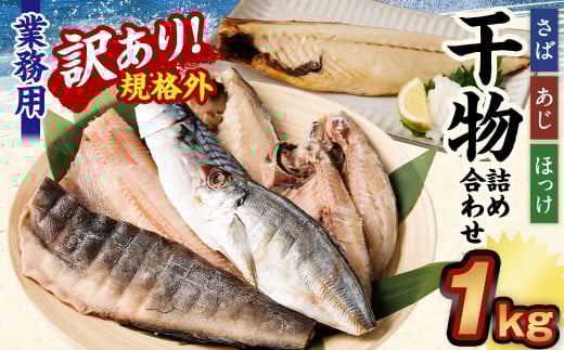 【訳あり規格外】業務用 干物詰め合わせ 1kg 3種 セット さば 鯖 縞ほっけ ほっけ あじ 鯵 魚茨城県神栖市6000魚介・海産物干物