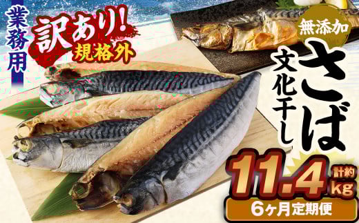 【6ヶ月定期便】【訳あり規格外】 業務用 無添加さば 文化干し 1.9kg茨城県神栖市58000魚介・海産物干物