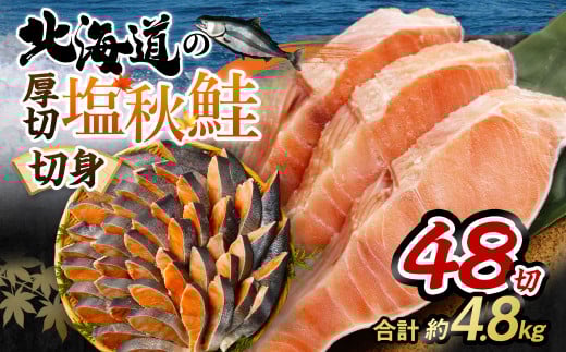 【北海道産原材料使用】 厚切秋鮭切身 48切 合計約4.8kg茨城県神栖市32000魚介・海産物鮮魚
