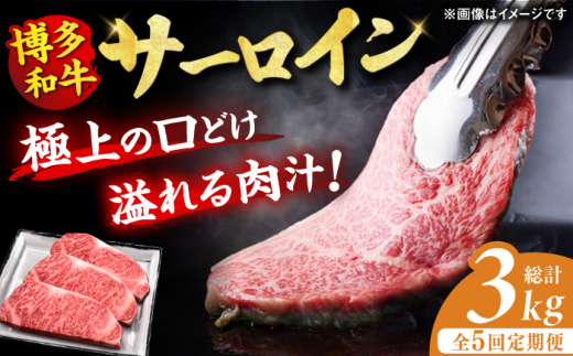 【5回定期便】博多和牛 サーロイン ステーキ 200g×3枚 肉 にく ニク 博多和牛 黒毛和牛 国産 牛肉 ステーキ お歳暮 お中元 贈答用 サーロイン 赤身 父の日 母の日 敬老の日 国産 和牛 広川町 /