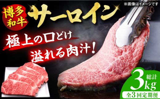 【3回定期便】博多和牛 サーロイン ステーキ 200g×5枚 肉 にく ニク 博多和牛 黒毛和牛 国産 牛肉  ステーキ お歳暮 お中元 贈答用 サーロイン 赤身 父の日 母の日 敬老の日 広川町 / 久田精肉