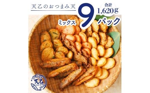 【天乙商店】おつまみ天ミックス 180g×3袋×3箱 計1620g(A1082-1)和歌山県有田市15000魚介・海産物その他 魚介・海産物