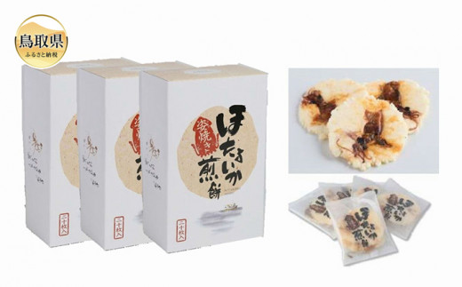 A24-068 ほたるいか姿焼き煎餅3箱セット((2枚×8袋)×3箱)鳥取県10000菓子・スイーツ煎餅・おかき