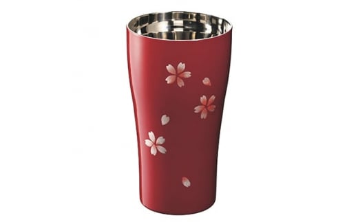 きらり ステンレス二重構造タンブラー【桜】朱 FCSF030029新潟県燕市30000雑貨・日用品食器・グラス