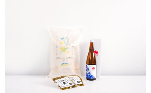 燕の純米吟醸酒ハレトケ火入れ酒とひうら農場の燕鄙(ひな)の米5kgともとまちきゅうりの佃煮2袋セット FC021019新潟県燕市21000酒・アルコール日本酒