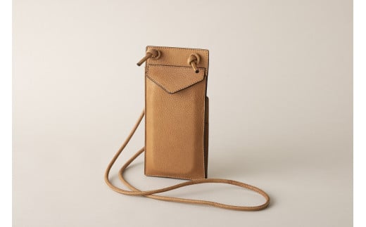 FORESENT ENVELOPE|革のカシミヤ 郡上市産 明宝鹿革 スマホショルダーバッグ/ミニウォレット 日本製 130000円 G0186a岐阜県郡上市130000衣類・装飾品・工芸品鞄・バッグ