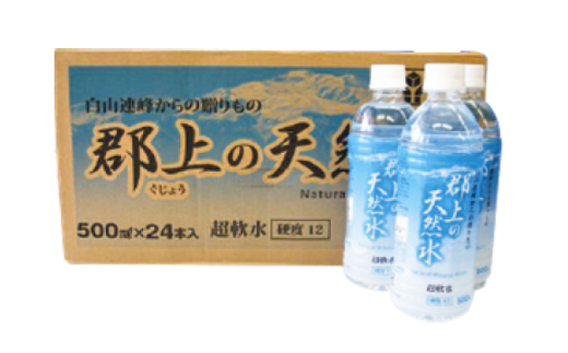 【A-184】清流長良川源流「郡上の天然水」500ml(24本入)1箱 水 ソフトドリンク  水 炭酸水 15000円岐阜県郡上市15000お茶・飲料水・ミネラルウォーター