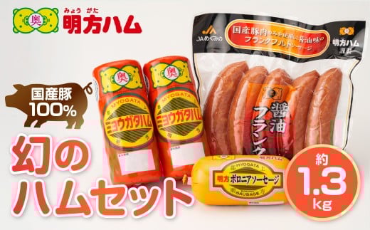 明方ハムBセット 明方ハム2本とボロニアソーセージ・醤油フランク(5本入)×各1 / 食品 精肉 肉加工品 加工品 セット 詰め合わせ 15000円岐阜県郡上市15000肉加工肉(ハム・ソーセージ等)