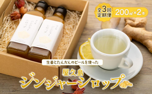 【全3回定期便】屋久島ジンジャーシロップ 大(200ml)×2本セット鹿児島県屋久島町39000鍋セット・総菜・加工食品その他 鍋セット・総菜・加工食品