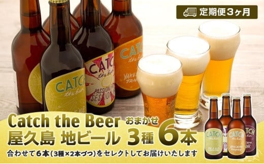 【定期便3ヶ月】屋久島・地ビール Catch the Beerおまかせビール3種6本セット鹿児島県屋久島町51000酒・アルコールビール・発泡酒