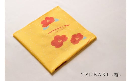 刀剣デザインハンカチ「TSUBAKI - 椿 -」 F7Z-352栃木県足利市4000衣類・装飾品・工芸品その他 装飾品・工芸品