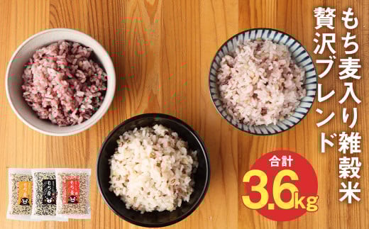 熊本県 菊池産 もち麦入り雑穀米 贅沢ブレンド 計3.6kg 600g×3種×2セット【30日以内に出荷予定(土日祝除く)】熊本県菊池市30000米・パン白米