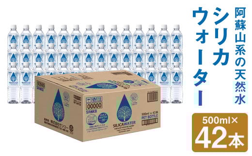 シリカウォーター(阿蘇山系の天然水) 500mlPET 42本(42本×1ケース)《30日以内に出荷予定(土日祝除く)》熊本県菊池市10000お茶・飲料水・ミネラルウォーター