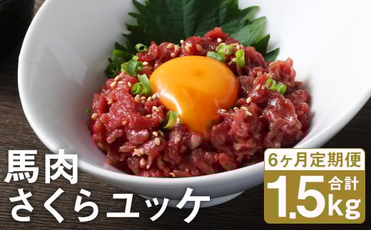 【6ヶ月定期便】 馬肉 さくらユッケ 250g(50g×5パック)×6回 《お申し込みの翌月発送》お肉 肉 ユッケ 赤身 馬刺し 馬刺 馬ユッケ 定期 小分け カット 冷凍熊本県菊池市71500肉ジビエ